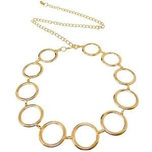 GOLD Metal Waist Chain Circle Chain Belt for Lady